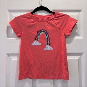 4/$20 Cat & Jack Pink Sequin Rainbow Short Sleeve T-Shirt- Small (6/6x)